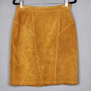 MELBOURNE ELEMENTS Skirt Womens Size 14 Brown Leather Straight Pencil Lined